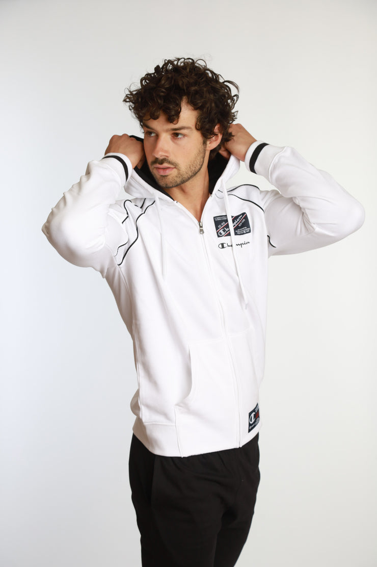 CHAMPION SWEATSHIRT MAN- FULL ZIP WHITE